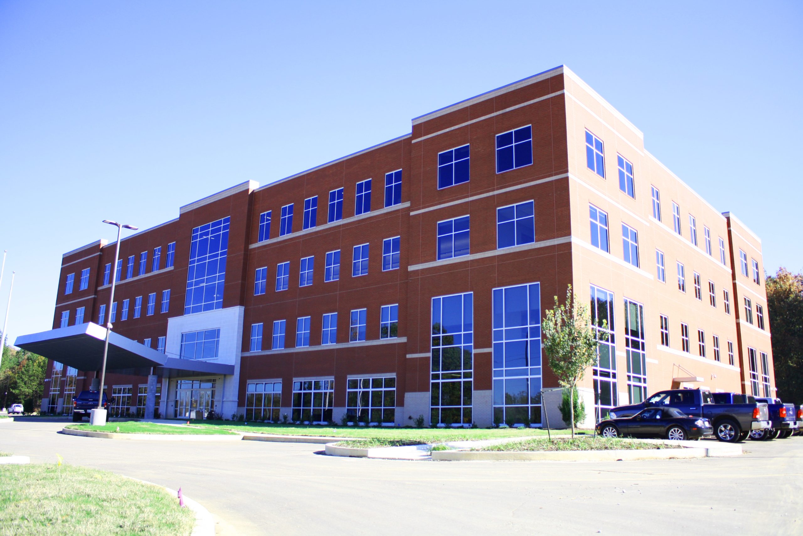 Large brick building.